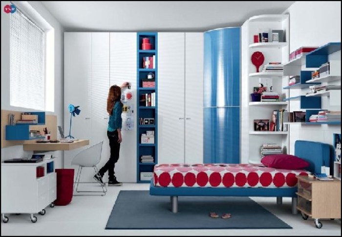 Bedroom furniture girl teenagers ideas red interior white design teenage teen pretty designs hawk haven vibrant room inspirationseek